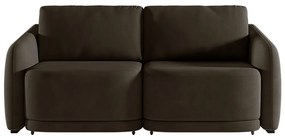 Sofá Cama Modulado Retrátil e Reclinável Decorativo Varsóvia 196cm Veludo Marrom G33 - Gran Belo