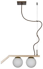 Pendente Zig 145X30Cm 6Xg9 / Cabo Aço Chumbador + Cabo Rayon / Globo Ø... (BT - Branco Texturizado, FOSCO)