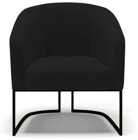 Poltrona Decorativa Industrial Preto Kit 2 Stella Linho D03 - D'Rossi - A79 Preto