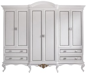 Guarda-Roupas Provençal Clássico Lavanda - Branco com Detalhes Fendi Lumiére  Kleiner