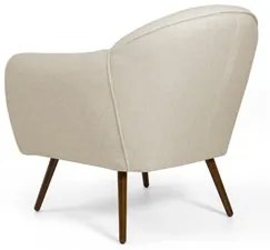 Kit 02 Poltronas Decorativas Nina Pés Palito Madeira C-107 Linho Bege