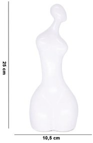 Escultura Decorativa Em Cerâmica Corpo Humano Branco 25 Cm - D'Rossi