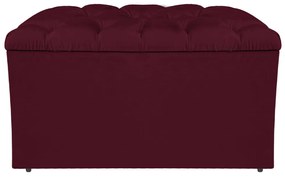 Calçadeira Estofada Liverpool 90 cm Solteiro Suede Bordô - ADJ Decor