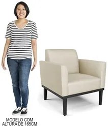 Poltrona Base Madeira Preto Kit 2 Maressa Veludo Luxo Off White - Ibiz