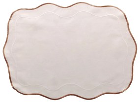 Jogo 2 Lugares Americanos De Algodão Com Bordado Pespontos Bege 33x45cm 20555 Wolff