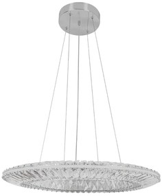 Pendente Led Cristal K9 Metal Cromado 37w 3000k Glaces