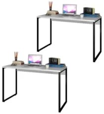 Kit 2 Escrivaninhas Mesas de Escritório Studio Industrial 120 Z28 Bran