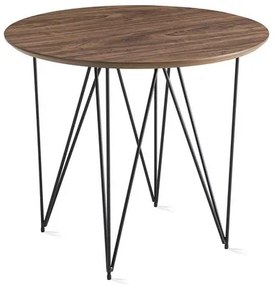Mesa de Jantar Torre com Tampo MDF Tabaco Base Aco Aramado Preta 90 cm (DIAM) - 55756 Sun House