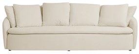 Sofá Living Sala de Estar Toscana 270cm 3 Lugares Veludo Luxo Off White G92 - Gran Belo