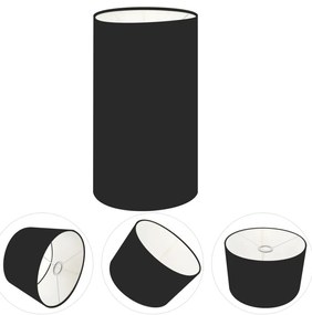 Cúpula Abajur Cilíndrica Cp-8002 Ø13x30cm Preto