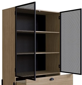 Cristaleira New 140 cm Hanover e Preto - D'Rossi