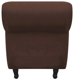 Recamier com Baú Itália Namoradeira Calçadeira Suede Marrom - D'Rossi