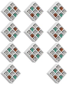 Kit 11 Nichos Porta Toalhas 09 Lugares 40x40cm Branco G01 - Gran Belo