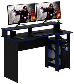 Mesa para Escritório Home Office Gamer ME4153 MDP Preto/Azul G69 - Gran Belo