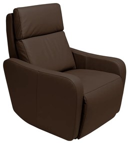 Poltrona Decorativa Reclinável Elétrica Moroni Couro Tabaco G43 - Gran Belo