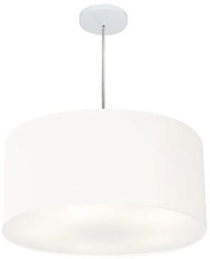 Lustre Pendente Cilíndrico Vivare Md-4214 Cúpula em Tecido 55x25cm - Bivolt