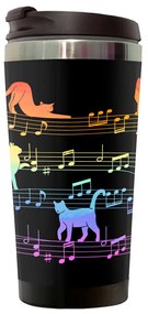 Copo Térmico 500ml Inox Preto Gato Musical