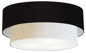 Plafon de Sobrepor Cilíndrico SP-3065 Cúpula Cor Preto Linho Bege