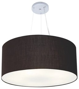 Lustre Pendente Cilíndrico Md-4135 Cúpula em Tecido 70x30cm Preto - Bivolt