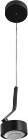 Pendente Led Vidro Aluminio Preto 15W 3000K Effect