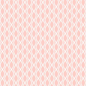 Papel de Parede Geométrico Rosa e Branco 0.52m x 3.00m