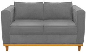 Sofá 2 Lugares Europa Suede Cinza ADJ Decor