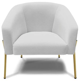 Poltrona Decorativa Pé de Ferro Dourado Stella Linho D03 - D'Rossi - A05 Cinza