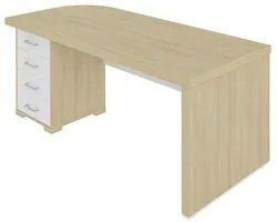 Mesa para Escritório com Gavetas Lado Esquerdo Corp A06 Carvalho/Branc