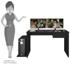 Mesa para Computador Notebook Desk Game DRX 8000 Z19 Preto - Mpozenato