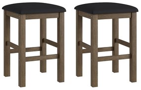 Conjunto Sala Jantar Mesa Dobrável Mdf 4 Banquetas Estofadas - Ameixa Negra/Preto