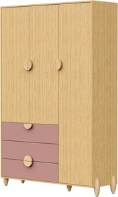 Guarda-Roupa Gracia 3 Portas - Rose e Naturale