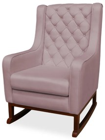 Kit Poltrona Amamentação Balanço Maju com Puff Flor Veludo - Crepe