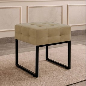 Puff Sala Decorativo Industrial Elisa Suede D03 - D'Rossi - Marrom Rato