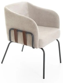 Poltrona Maki Estofada Detalhe Lateral com Cintas Estrutura em Aço Carbono