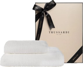Jogo de Banho 2 Peças Trussardi 100% Algodão Fontani c/ Caixa de Presente Branco