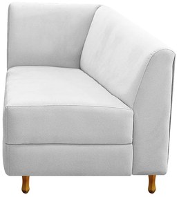 Recamier Valéria 185cm Lado Direito Suede Branco - ADJ Decor