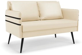 Namoradeira 02 Lugares Mari Corino Bege Pés Palito de Ferro - D'Rossi