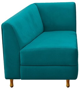 Recamier Valéria 185cm Lado Esquerdo Suede Azul Turquesa - ADJ Decor