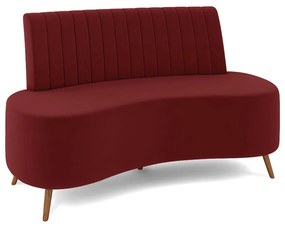 Sofá 2 Lugares Living 135Cm Pé Palito Maraú Veludo K01 - D'Rossi - Vermelho