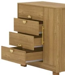 Cômoda Para Quarto 93cm Com 1 Porta Nara Nature V02 - Mpozenato