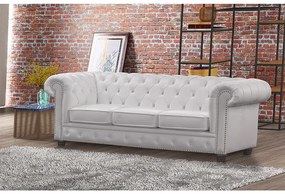 Sofá de Couro Chesterfield 3 Lugares Mempra Estofados -