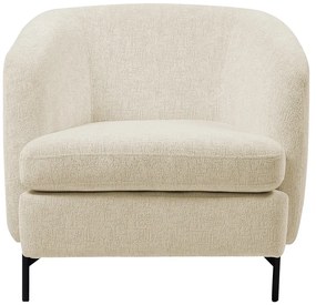 Poltrona Decorativa Salem Pés Metálicos Bouclê Rústico Off White G92 - Gran Belo