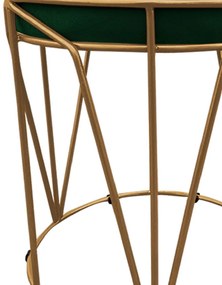 Puff Multiuso com Mesa Babu 2 em 1 Suede Base Dourado D'Rossi - Verde
