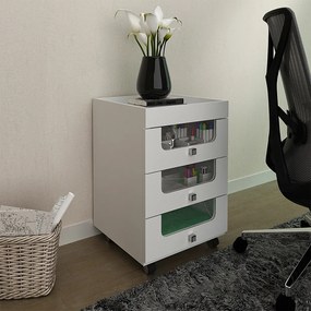 Gaveteiro para Escritório Home Office PE2013 MDP Branco G69 - Gran Belo