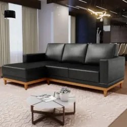 Sofá 3 Lugares 200cm Living Com Chaise Esquerdo Sala de Estar Kayrós D