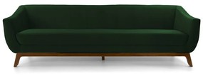 Sofá 3 Lugares Odeon D07 230cm Base Madeira Veludo Esmeralda - D'Rossi