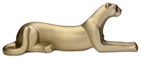 Escultura Decorativa Onça Deitada Ouro Velho Fosco 17,5x52x13 Cm - D'Rossi