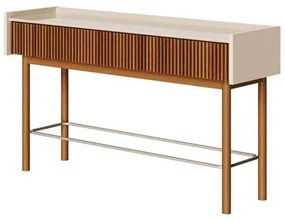 Aparador Abra Ripado Cor Off White 2 Gavetas 140cm - 79423 Sun House