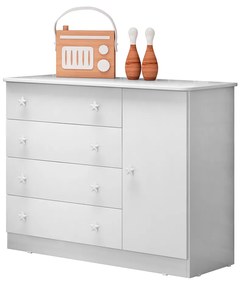 Comoda Sapateira Infantil 1 Porta e 4 Gavetas Brilhar Q01 -ADJ Decor