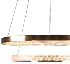 Pendente Oca Aros Duplo Ø60X4Cm / Ø40X4Cm Led 54W 3000K Bivolt | Bella... (Dourado)